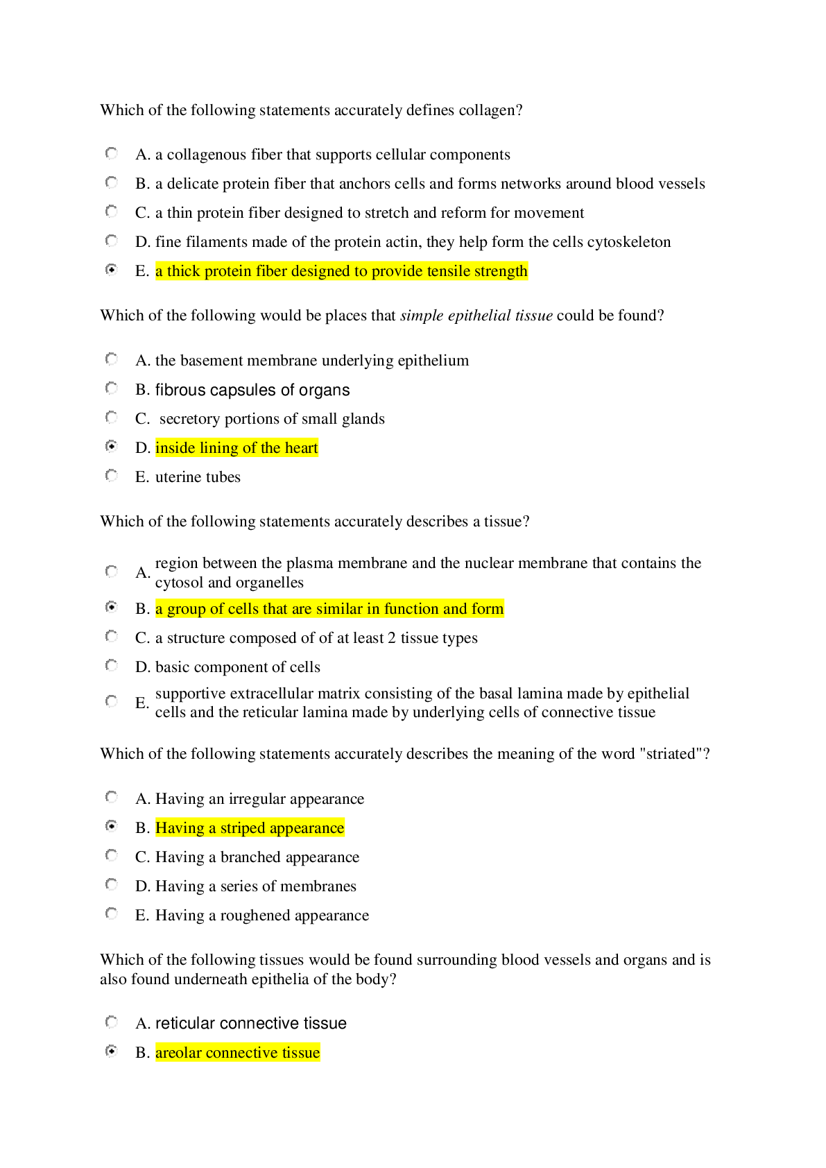 Preview image for A & P HISTOLOGY HOMEWORK QUESTIONS FLASHCARDS